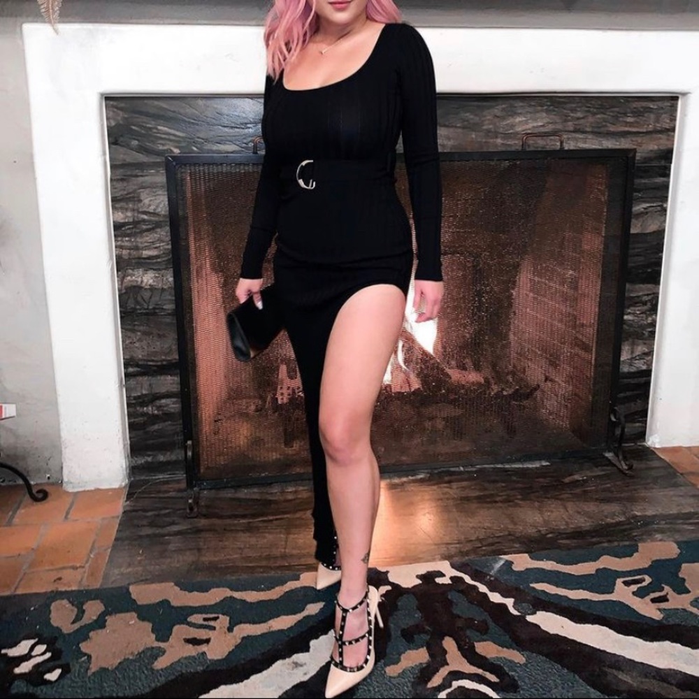 Asymmetrical Ribbed Dress